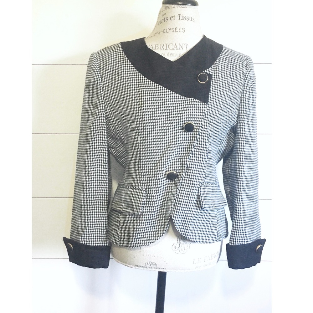 vintage • Executive Collection houndstooth blazer